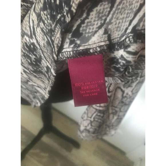 212 Collection Women Snakeskin  Ruffled Long Sleeves Blouse,XL - Picture 5 of 7